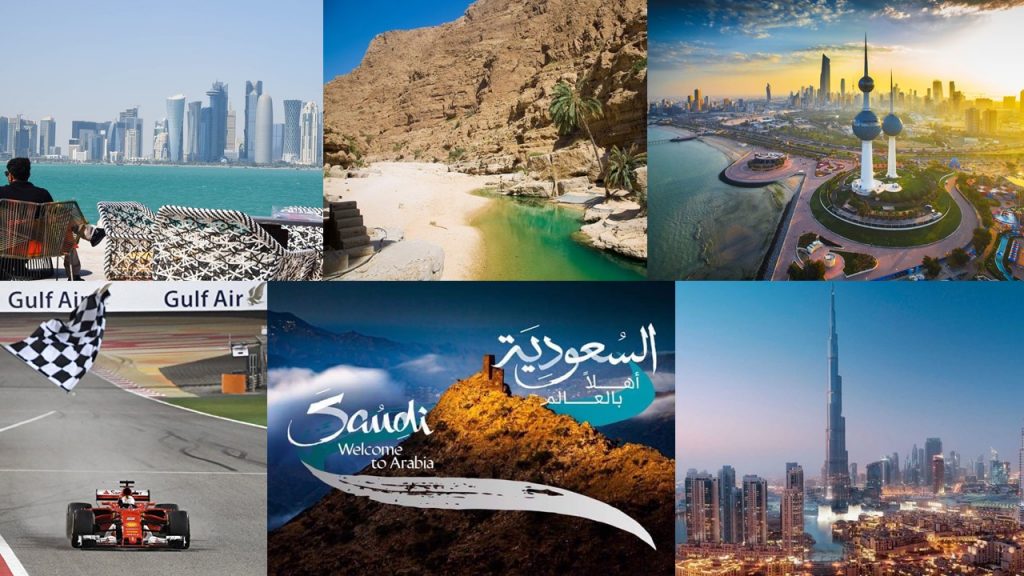 6 countries of the Persian Gulf: Qatar - Oman - Kuwait - Bahrain - Saudi Arabia - UAE